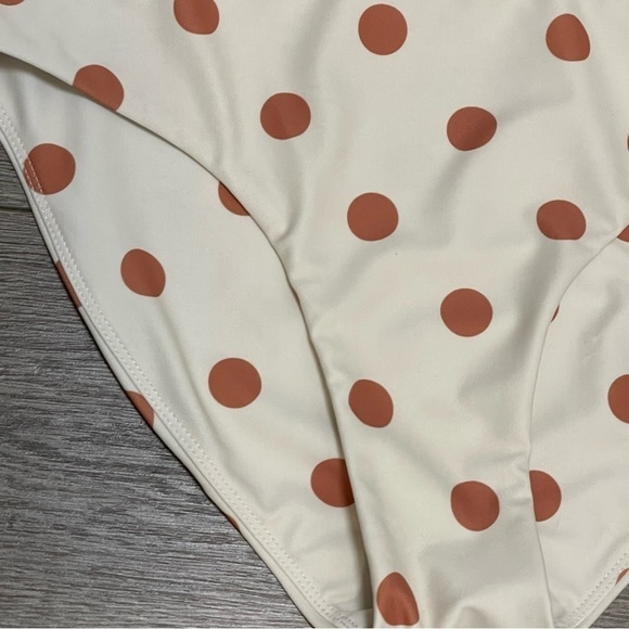 MIKOH X JENNI KAYNE POLKA DOT Bikini Bottom Ivory Tan Sz XL - Picture 5 of 6